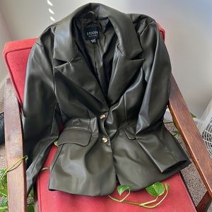 Olive green Pleather Women’s Jacket